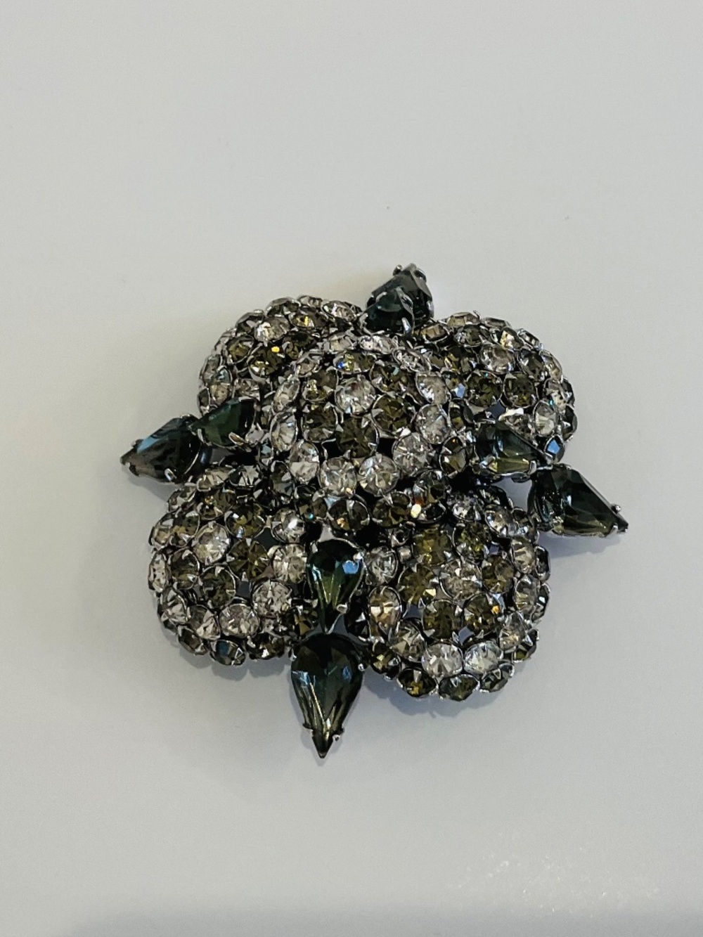 Mid Century Signed Warner Pave Rhinestone Brooch